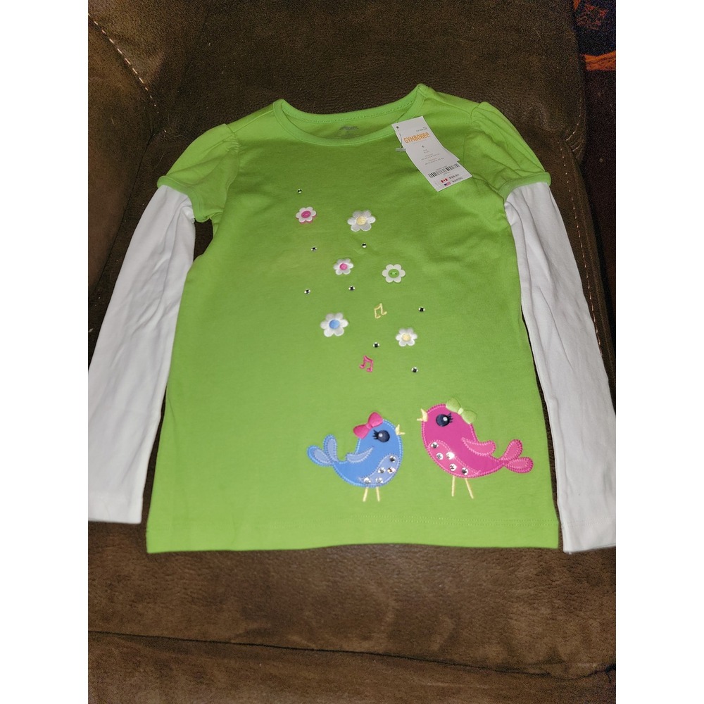 Gymboree showers of flowers bird floral top size 6 nwt